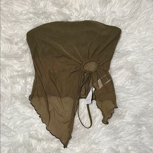 NWOT SHEIN Olive Green Strapless Top